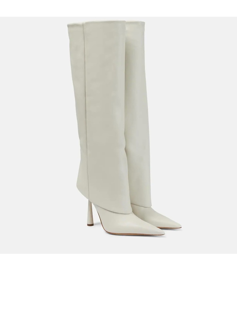 Women's Pointed Toe Knee-High Stiletto Boots in white size 42/11